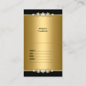 Falten Sie über das elegante Gold Black Jewel Imag Visitenkarte (Rückseite)