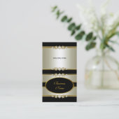 Falten über elegantes Cream Gold Black Visitenkarte (Stehend Vorderseite)