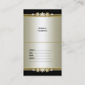 Falten über elegantes Cream Gold Black Visitenkarte (Rückseite)