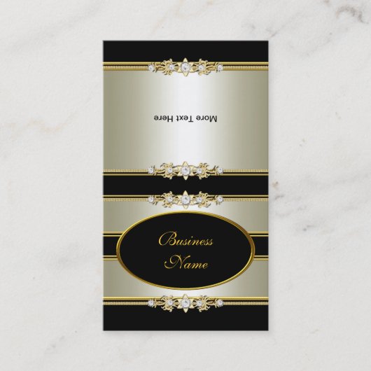 Falten über elegantes Cream Gold Black Visitenkarte (Vorderseite)