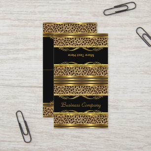 Falten über klassische Gold Black Leopard Animal P Visitenkarte