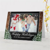 Falten Wald Foto Happy Holidays Gruß Karte (Gelbe Blume)