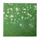 Faltenbalg Glitzer Klee - Keramik Tile Fliese (Vorderseite)