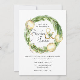 Faltenbalg Grün Wreath Einladung zur Hochzeit