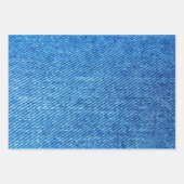 Faltenblauer Jeans farbiges Textil-Muster Geschenkpapier Set (Vorderseite)