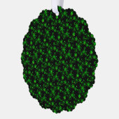 Faltengrünes Zierpapier Ornament Karte (Links)