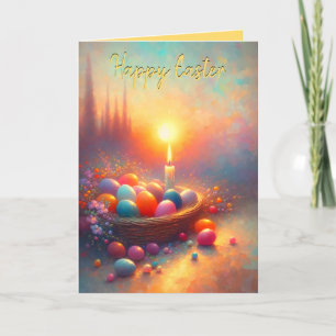Faltenkarte für den Happy Oaster Candle Feiertagskarte