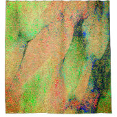 Faltenledereffekt, grün-orangefarbene Farbe Duschvorhang (Vorderseite)