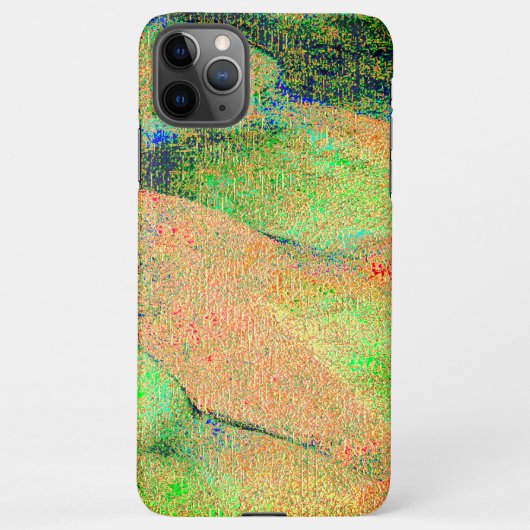 Faltenledereffekt, grün-orangefarbene Farbe iPhone Hülle (Rückseite)