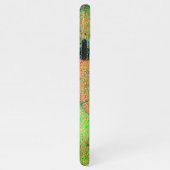 Faltenledereffekt, grün-orangefarbene Farbe iPhone Hülle (Rechte Seite)