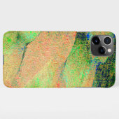 Faltenledereffekt, grün-orangefarbene Farbe iPhone Hülle (Rückseite (Horizontal))