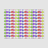 Faltenpapier für große Herzen in Regenbogenfarben Seidenpapier (Vorderseite)