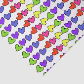 Faltenpapier für große Herzen in Regenbogenfarben Seidenpapier (Ausschnitt)