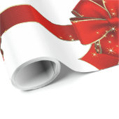 Faltenpapier für Red Bow-Frohe Festtage Geschenkpapier (Rolleneckpunkt)