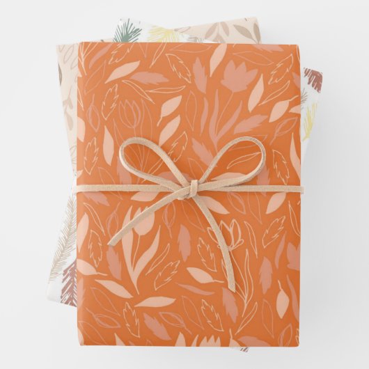 Faltenpapier mit Flachblatt-Set 3 Geschenkpapier Set (Beispiel)