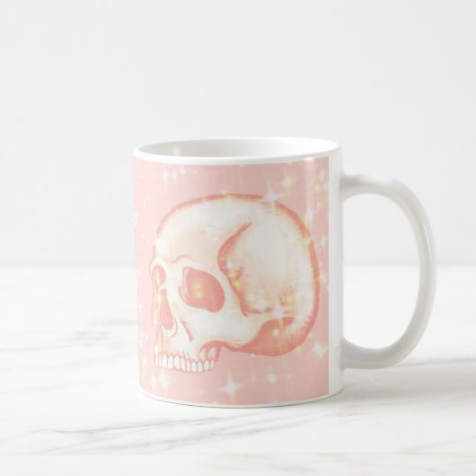 Faltenrosa Schädel Kaffeetasse (Rechts)