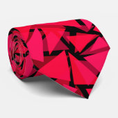 Faltenspell hell rot, geometrisch, abstrakt. krawatte (Gerollt)