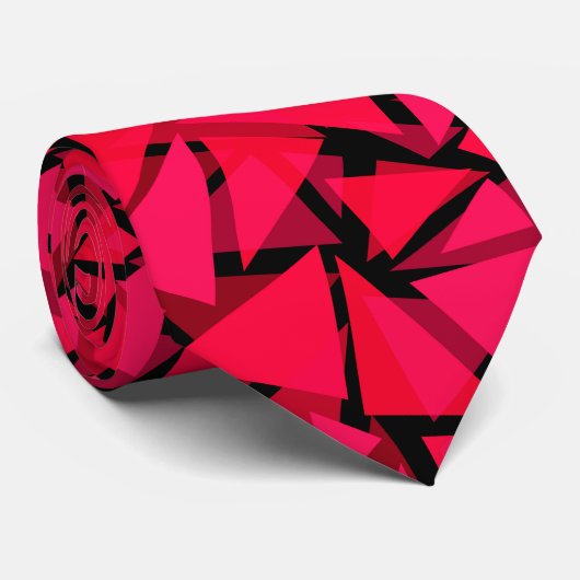 Faltenspell hell rot, geometrisch, abstrakt. krawatte (Gerollt)