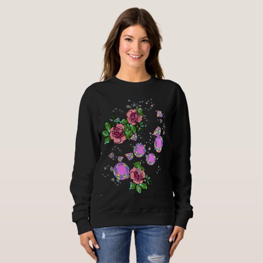 Faltensteine und Rose Sweatshirt (Vorne ganz)