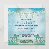 Faltenwasser Sommerpool Party Einladung (Vorderseite)