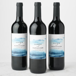 Faltenweine Labels für eine moderne Hochzeit. Weinetikett