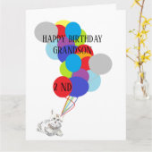 Faltes Grußkarte GLÜCKLICH 2. GEBURTSTAG GRANDSON Karte (Gelbe Blume)