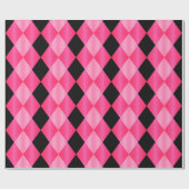 Faltes Harlequin, Pink-Schwarz-GIFT-WRAPPING-PAPIE Geschenkpapier (Flach)