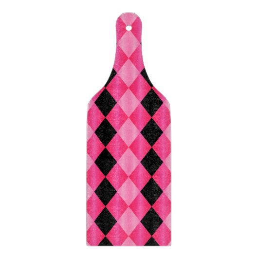 Faltes Harlequin, Pink-Schwarz-KUTTERPADDLE Schneidebrett (Vorderseite)