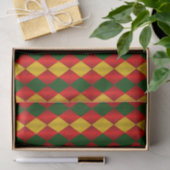 Faltes Harlequin-Red-Green-Gold-TISSUE-WRAP-PAPIER Seidenpapier (Geschenk)