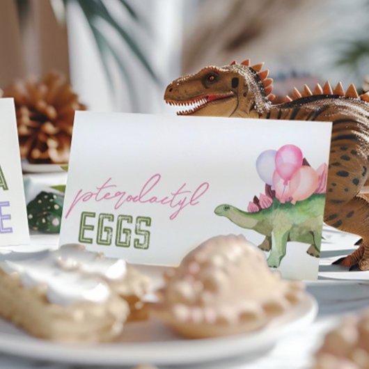 Faltes Mädchen Dinosaurier Food Zelt Cards