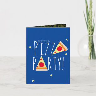 Faltfoto Pizza-Geburtstagsfeier Restaurant Bold Einladung
