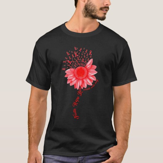 Falth Hope World Aids Day Awareness Daisy Blume R T-Shirt (Vorderseite)