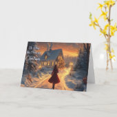 Faltkarte 12x18 Weihnachtskarte Karte (Gelbe Blume)