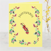 Faltkarte: 16 . Geburtstag Geburtstag Karte (Gelbe Blume)