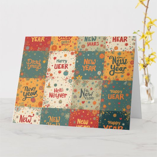 Faltkarte für das neue Jahr Karte (Gelbe Blume)