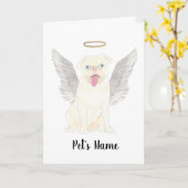 Faltkarte für den weißen Mops Karte (Gelbe Blume)