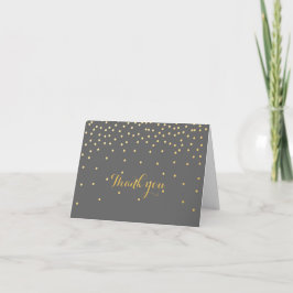 Faltkarte für graue und kleine goldene Foil-Dots Dankeskarte