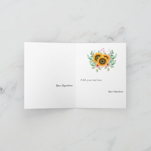 Faltkarte für Sonnenblumen (Innenseite)