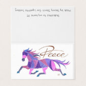 Faltkarte Lila Friedenspferd von Sherry Jarvis (Außenseite Aufgefaltet)