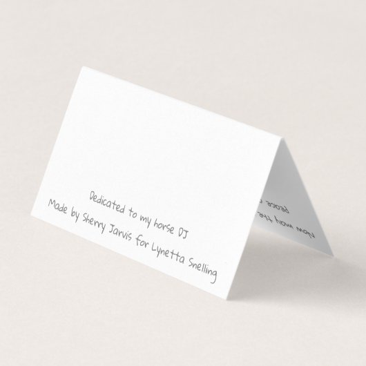 Faltkarte Lila Friedenspferd von Sherry Jarvis (Rückseite)