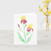 Faltkarte mit Aquarellmalerei Karte (Gelbe Blume)