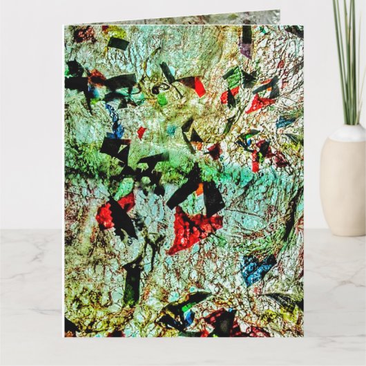 Faltkarte mit doppelter weißer Textur abstrakt Karte (Vorderseite)