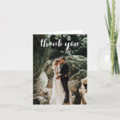 Faltkarte mit Foto Wedding White Dankeskarte (Vorderseite)