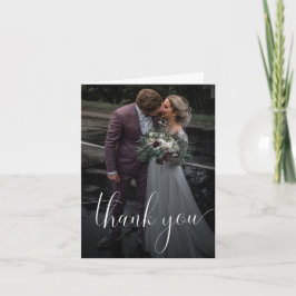 Faltkarte mit Foto Wedding White Dankeskarte