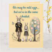 Faltkarte mit Gruß - Seltsame Eier Karte (Gelbe Blume)