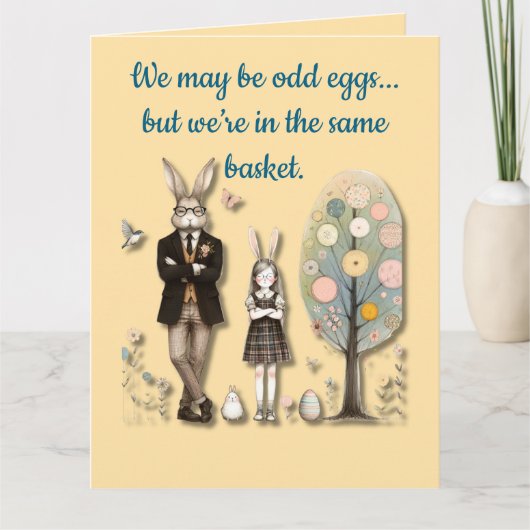 Faltkarte mit Gruß - Seltsame Eier Karte (Vorderseite)