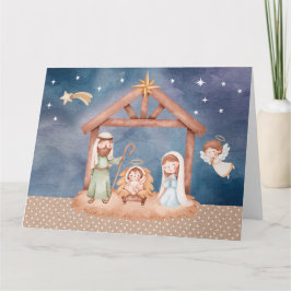 Faltkarte mit Krippenbeleuchtung Karte