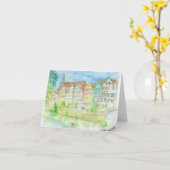 Faltkarte mit originalem Kunstwerk Karte (Gelbe Blume)