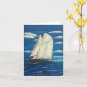 Faltkarte mit Segelboot Karte (Gelbe Blume)