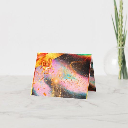 Faltkarte, nach/von, Goldenes Design Dankeskarte (Vorderseite)